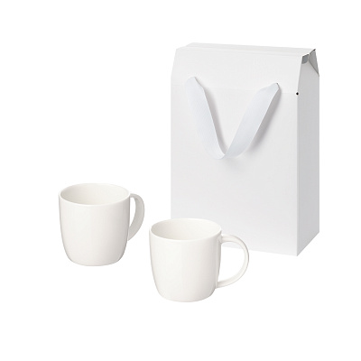 Подарочный набор Dafna в коробке-пакете (две фарфоровых кружки) (Белый)