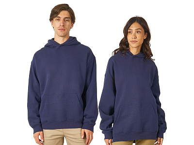 Толстовка с капюшоном оверсайз Berlin унисекс (Тёмно-синий)