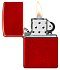 Зажигалка ZIPPO Classic с покрытием Metallic Red, латунь/сталь, красная, матовая, 38x13x57 мм - Фото 3