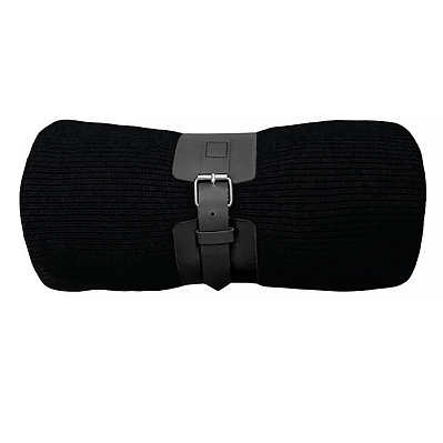 Плед  "Belt"; чёрный; 130 х 180 см; 100% акрил, с поясом (Черный)