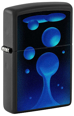 Зажигалка ZIPPO Lava Lamp с покрытием Black Light, латунь/сталь, черная,матовая 38x13x57 мм (Черный)