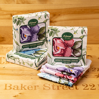 Подарочный комплект махровых салфеток "G-brand" 2074