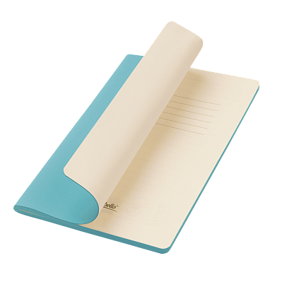 Блокнот Alpha slim, лазурный (Голубой, бежевый)