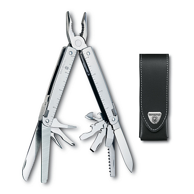 Мультитул VICTORINOX SwissTool, 115 мм, 28 функций, в кожаным чехле