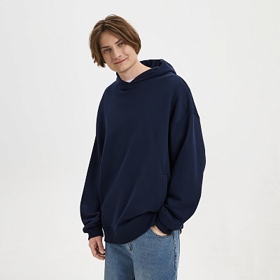 Худи оверсайз унисекс FUSION, темно-синий, размер M/L (Синий)