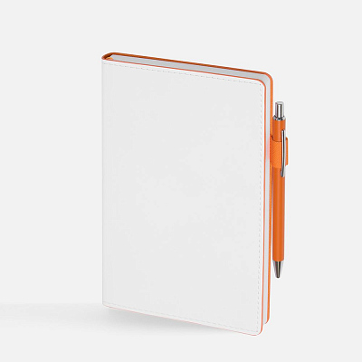 Ежедневник White Shall, недатированный, бело-оранжевый