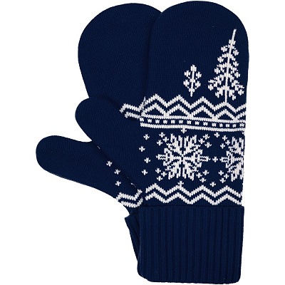 Варежки Elnik, зеленые с молочно-белым (Синий)