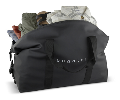 Сумка дорожная BUGATTI Rina, чёрная, переработанный полиуретан, 70х25х28 см, 35 л