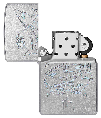 Зажигалка ZIPPO Guy Harvey с покрытием Street Chrome, латунь/сталь, серебристая, 38x13x57 мм