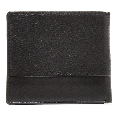 Портмоне BUGATTI Atlanta, чёрное, натуральная воловья кожа, 10,5х1х9 см