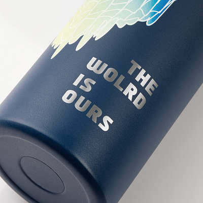 Термобутылка вакуумная герметичная Аллегра (Allegra), синяя