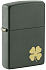 Зажигалка ZIPPO Four Leaf Clover с покрытием Green Matte, латунь/сталь, зеленая, 38x13x57 мм - Фото 1