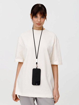 Шнурок для бейджа Tube Metal, черный