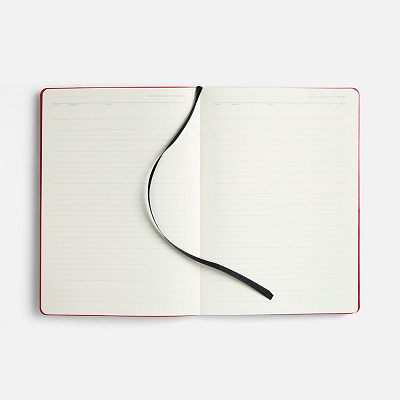 Ежедневник Doppio, недатированный, черный с красным