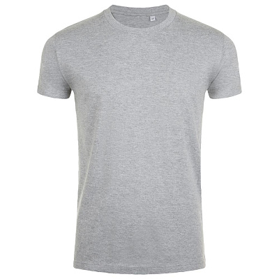 Футболка мужская приталенная Imperial Fit 190, черная (Серый меланж)