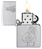 Зажигалка ZIPPO Devilish Ace с покрытием Satin Chrome, латунь/сталь, серебристая, 38x13x57 мм - Фото 3