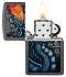 Зажигалка ZIPPO Fiery Dragon с покрытием Iron Stone, латунь/сталь, серая, матовая, 38x13x57 мм - Фото 3