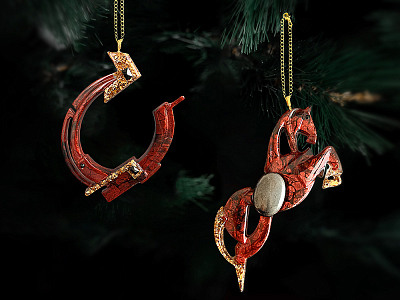 Набор елочных игрушек: Лошадь, Подкова