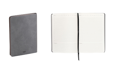 Ежедневник недатированный "Турин" , формат А5, серый с черным