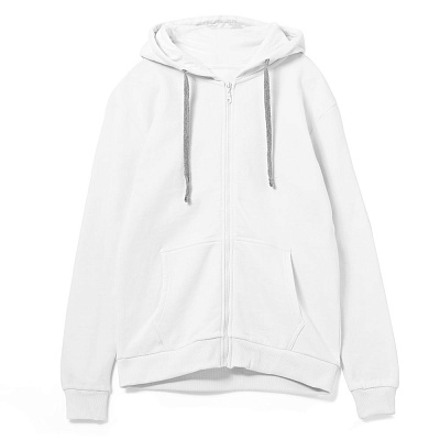 Толстовка на молнии с капюшоном Siverga Heavy, белая (белоснежная) (Белый)