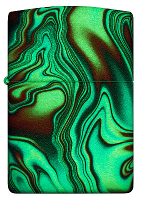 Зажигалка ZIPPO Swirl с покрытием Glow In The Dark Green, латунь/сталь, разноцветная, 38x13x57 мм