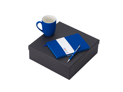 Подарочный набор COLOR IT с блокнотом, металлической ручкой и кружкой (Синий)