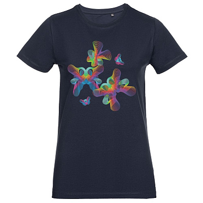 Футболка женская Butterflies, темно-синяя (Тёмно-синий)