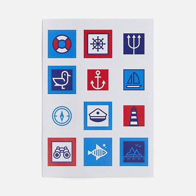 Стикерпак бумажный Industry море