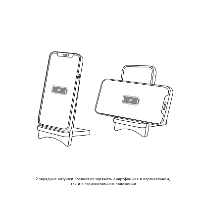 Складная беспроводная (15W) зарядная станция "Puzzle" с подсветкой логотипа, бежевый
