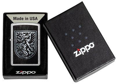 Зажигалка ZIPPO Dragon Design с покрытием Street Chrome, латунь/сталь, серебристая, 38x13x57 мм