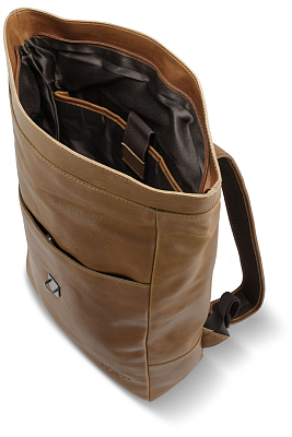 Рюкзак KLONDIKE GOLD «Donald», натуральная кожа в коньячном цвете, 40 х 42/51,5 х 11 см