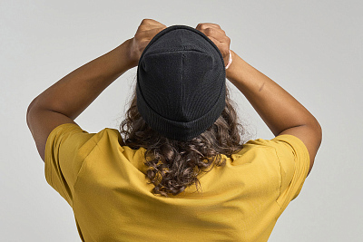 Шапка вязаная  двойная Wind-S с патчем