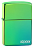 Зажигалка ZIPPO Logo с покрытием High Polish Teal, латунь/сталь, зелёная, глянцевая, 38x13x57 мм - Фото 1