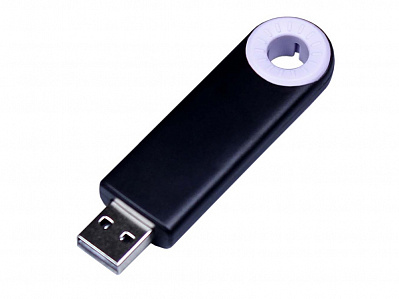 USB 3.0- флешка промо на 64 Гб прямоугольной формы, выдвижной механизм (Черный/белый)