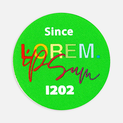 Наклейка тканевая Lunga Round, M, зеленый неон