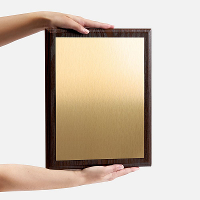 Плакетка Plaque XL, венге с золотистой пластиной