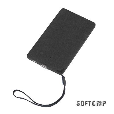 Зарядное устройство "Камень" с покрытием soft grip, 4000 mAh в подарочной коробке, черный #, черный (Чёрный)