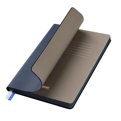 Ежедневник Рейн (Rain) недатированный, синий (без упаковки, без стикера) (Синий, серый)