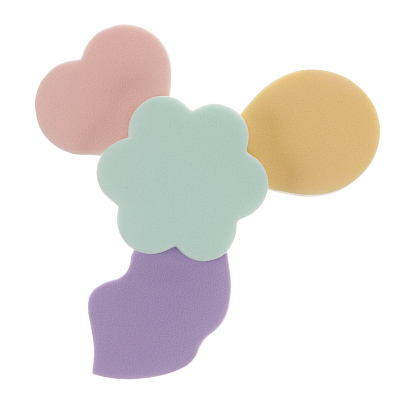 Губка Dewal Beauty для нанесения макияжа цветная, 4 шт