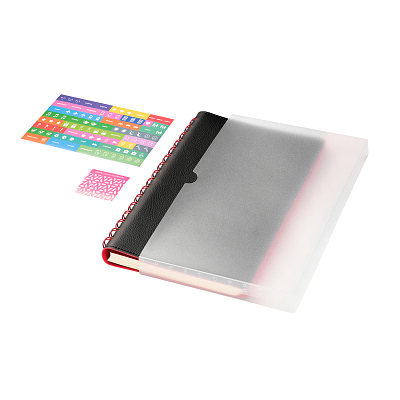 Ежедневник Виста (Vista) недатированный, черный/красный