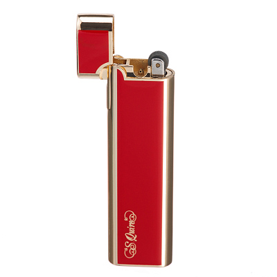 Зажигалка S.Quire газовая кремниевая, красная, золотистая