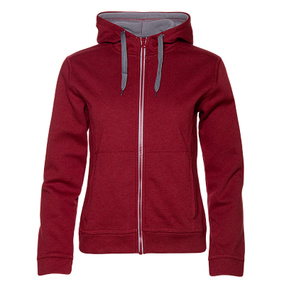 Толстовка женская STAN с капюшоном на молнии сэндвич 320, 19 (Бордовый меланж)