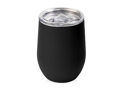 Вакуумная термокружка Sense Gum, непротекаемая крышка, soft-touch (Чёрный)