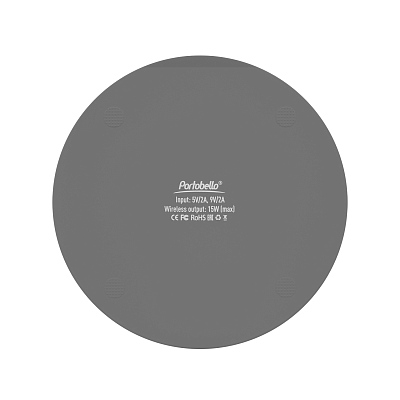 Беспроводное зарядное устройство с подсветкой 15W Аурис (Auris), серое