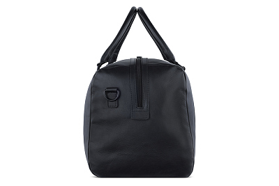 Сумка дорожная BUGATTI Clark, чёрная, воловья кожа/полиэстер, 45х20х27,5 см, 24 л