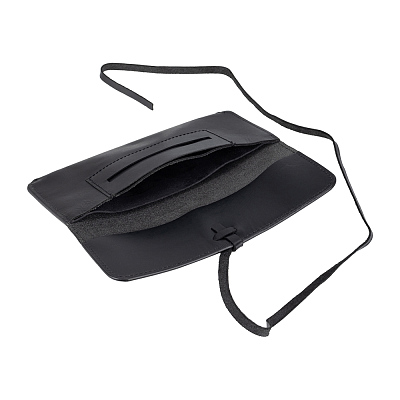 Кисет для табака KLONDIKE DIGGER «George», натуральная кожа в черном цвете, 16 х 8,5 х 1 см