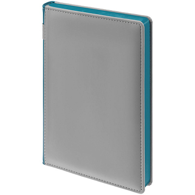 Ежедневник Spain Shall на заказ, недатированный, серый с бирюзовым