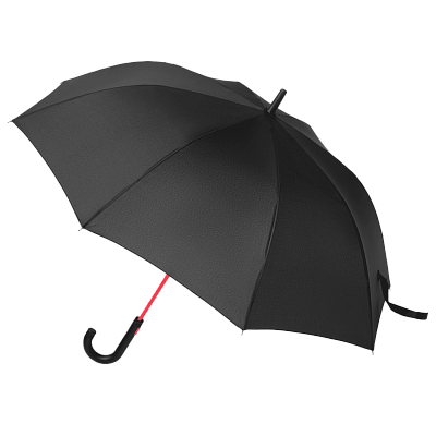 Зонт-трость Quantum, черный/красный