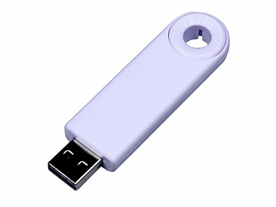 USB 2.0- флешка промо на 32 Гб прямоугольной формы, выдвижной механизм (Белый)