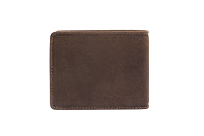 Бумажник KLONDIKE «John», натуральная кожа в темно-коричневом цвете, 11,5 х 9 см